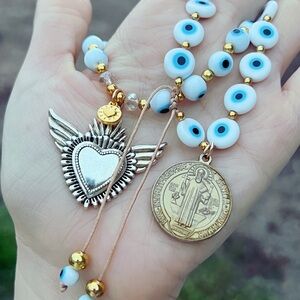 Silver and Gold Heart Pendant Necklace